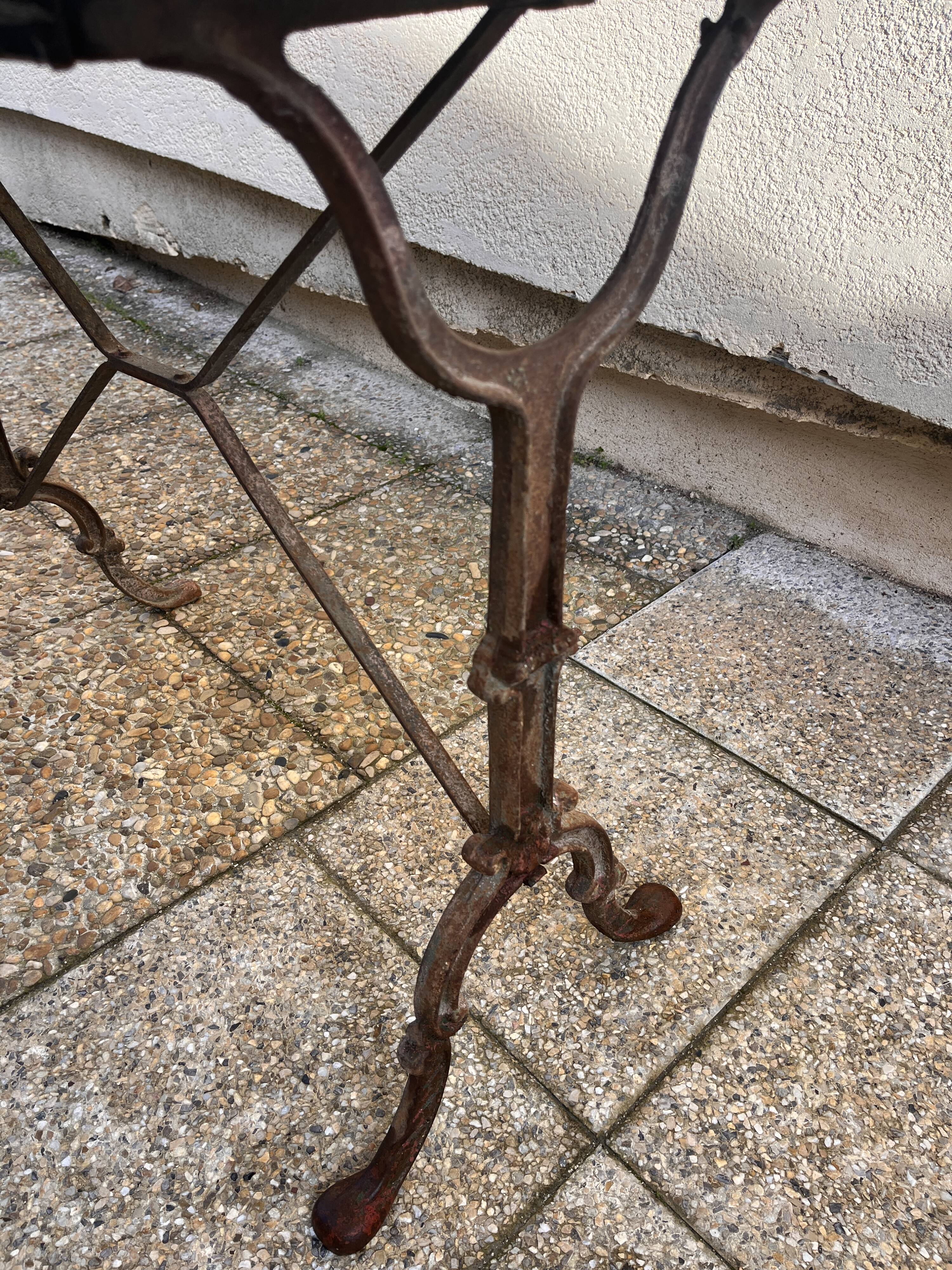 art deco wrought iron bistro table