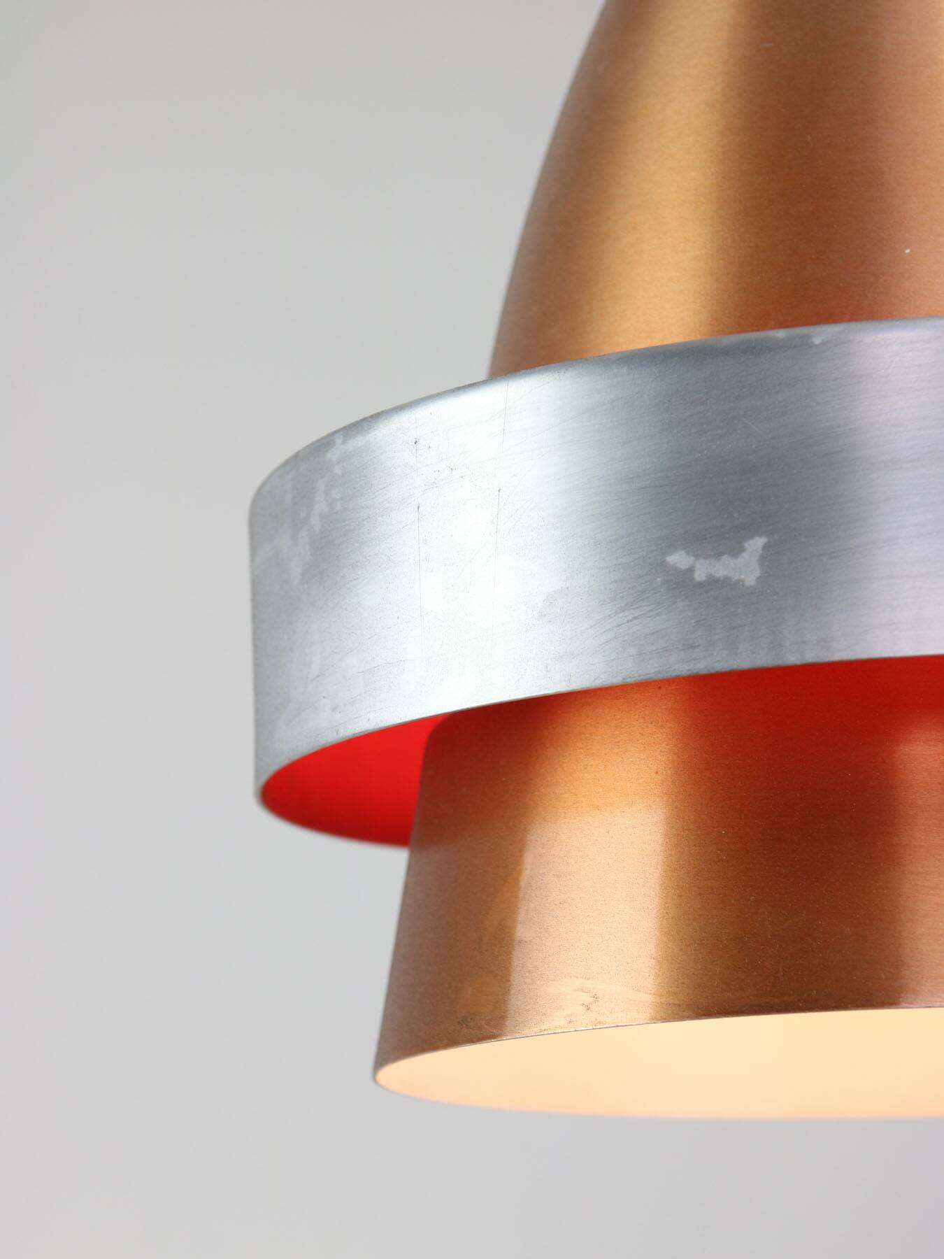 Italian  Aluminum Space Age Pendant Lamp in Copper color, 1970s