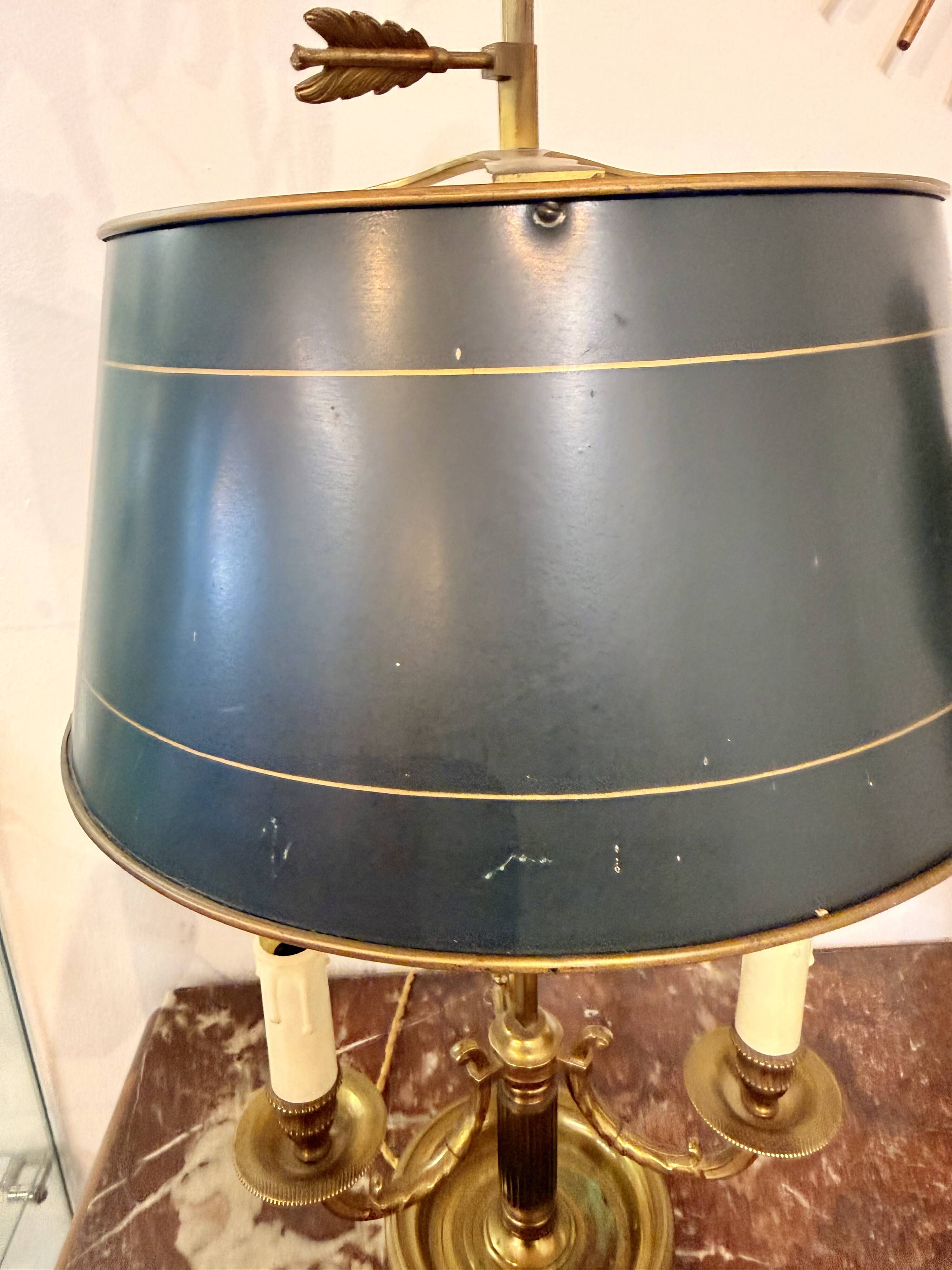 Lampe bouillotte ancienne en laiton – 3 lumières