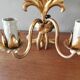 Pair of vintage 70s wall lights in gold metal