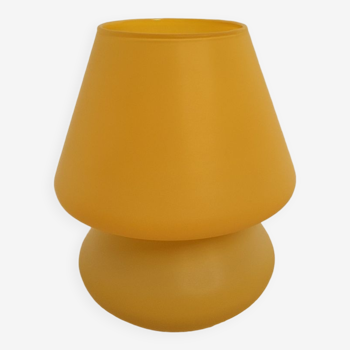 Petite lampe vintage en verre opalin orange des années 1970