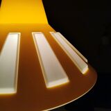 Lampe pendentif jaune en plastique années 80