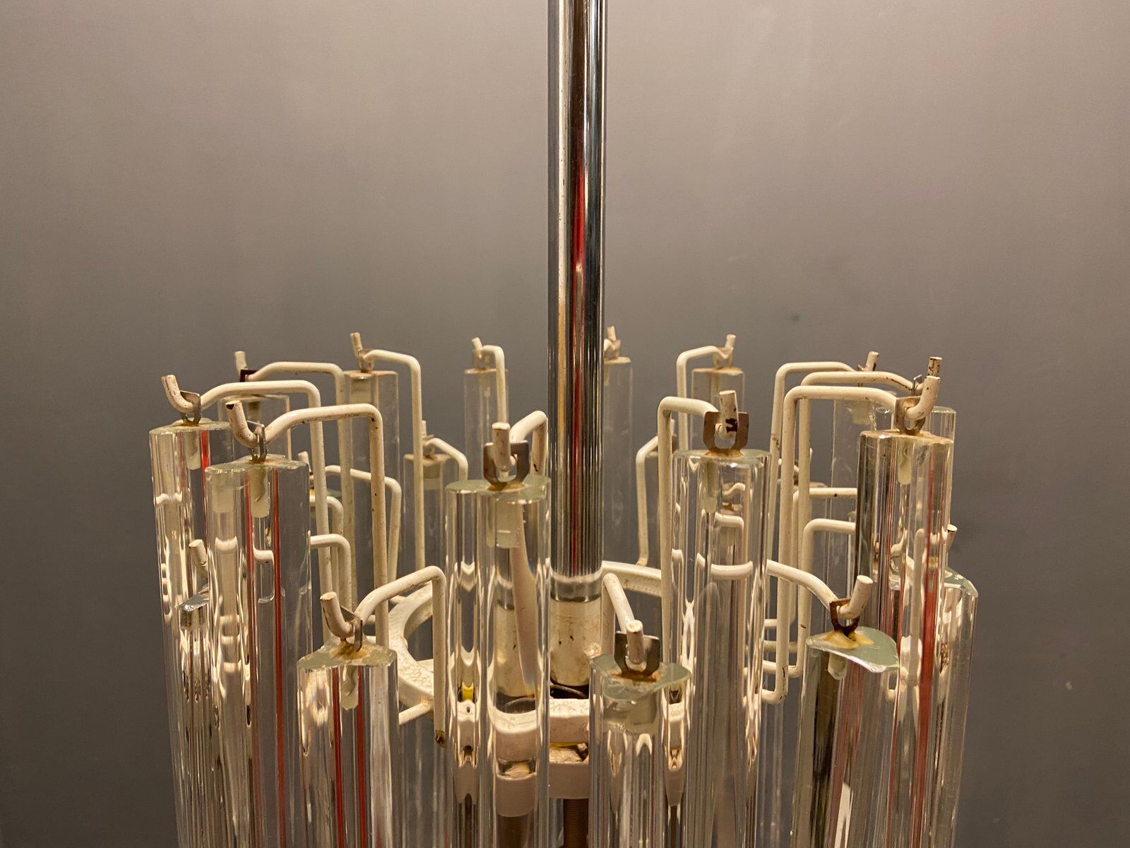 Italian Modernist Murano Glass Prism Chandelier, 1970s