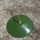 Vintage suspension industrial lampshade in green and white enamel XL