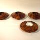 Lot of 4 candlesticks in thuya magnifying glass