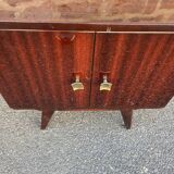 Bedside night table design 1960 vintage Scandinavian feet compass