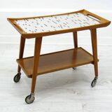 Chariot de bar et table en opale, Allemagne, années 1970.