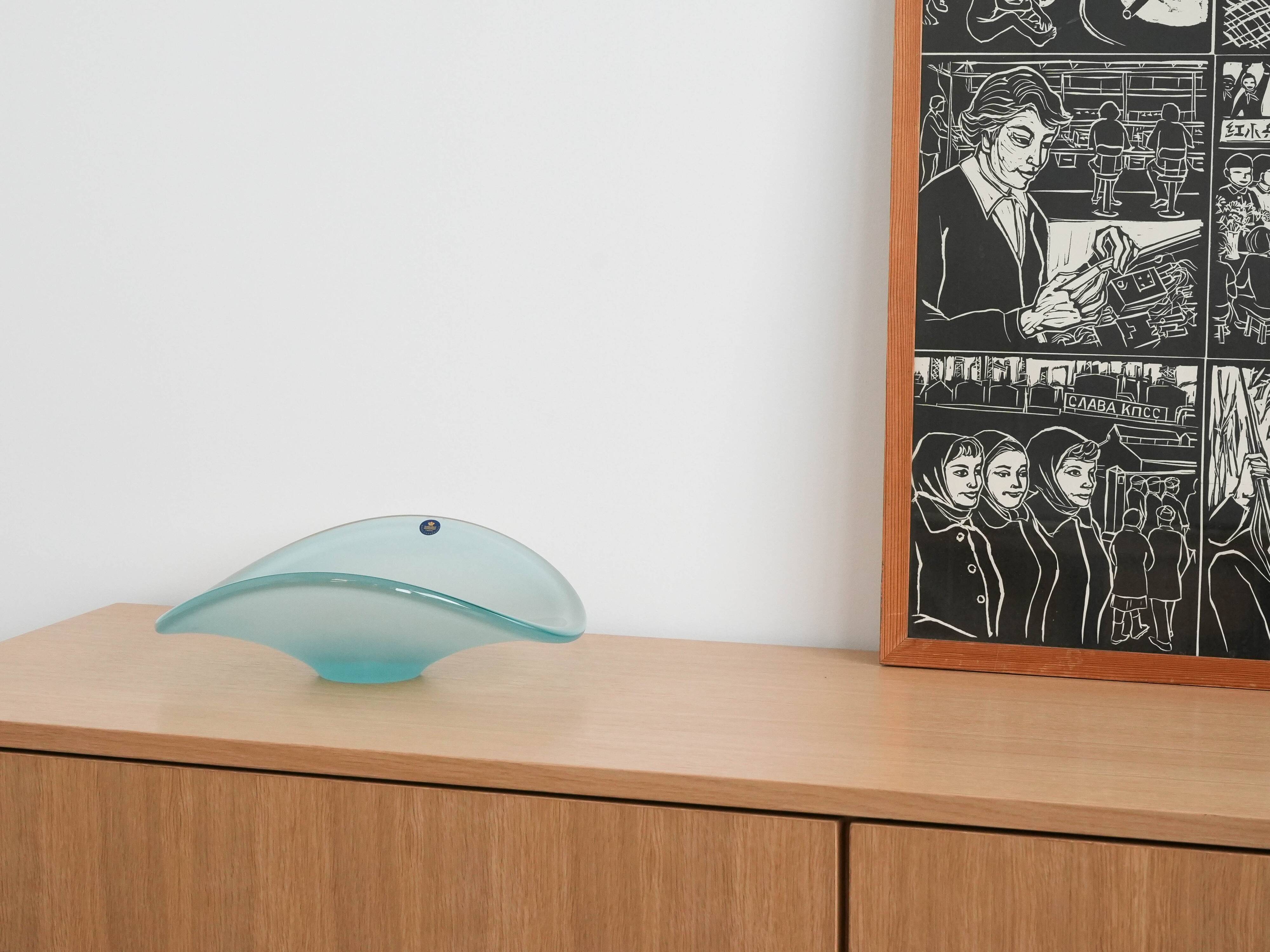 Crystal platter, Danish design, 1960s, manufactured by Royal Copenhagen