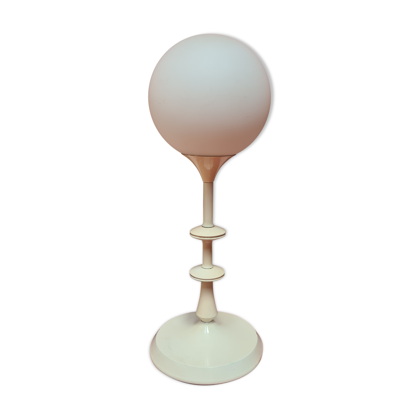 Lamp in metal and opaline satin of e.r vele edition temde 70s