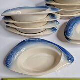 Set of 11 Vintage "Fish" Ceramic Bowls, Signed Charles Amand