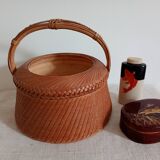 Woven bamboo basket and ceramic. Philippines.