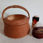 Panier en bambou tressé et céramique, Philippines