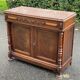 Henri II two-door sideboard in solid wood and marble