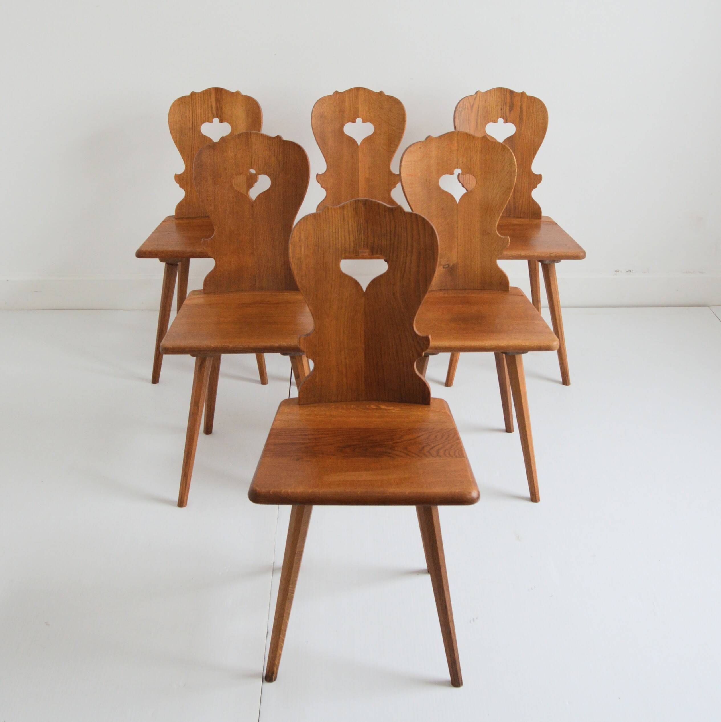 6 Swedish Brutalist chairs, 1960