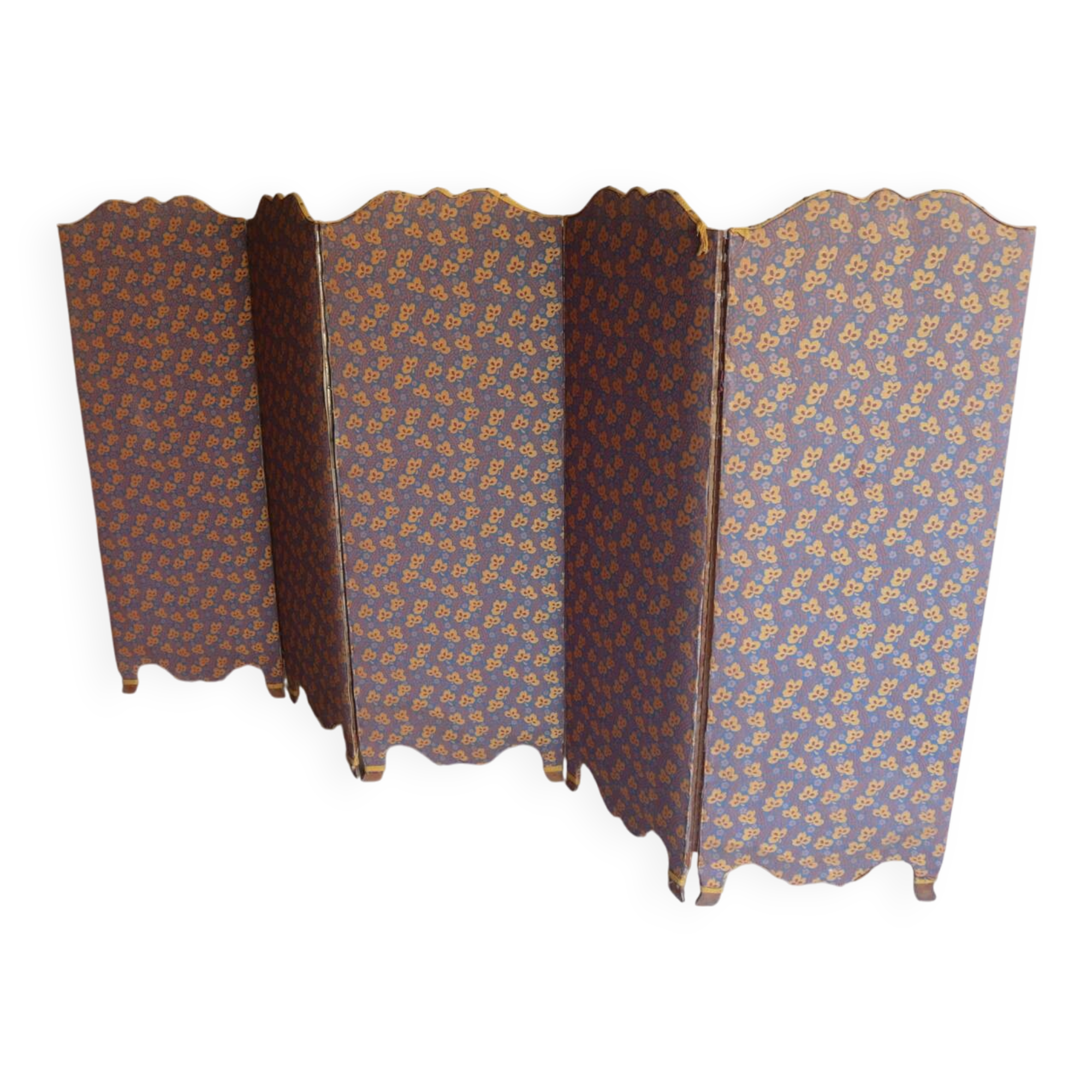 Antique 5-panel screen – Souleiado fabric