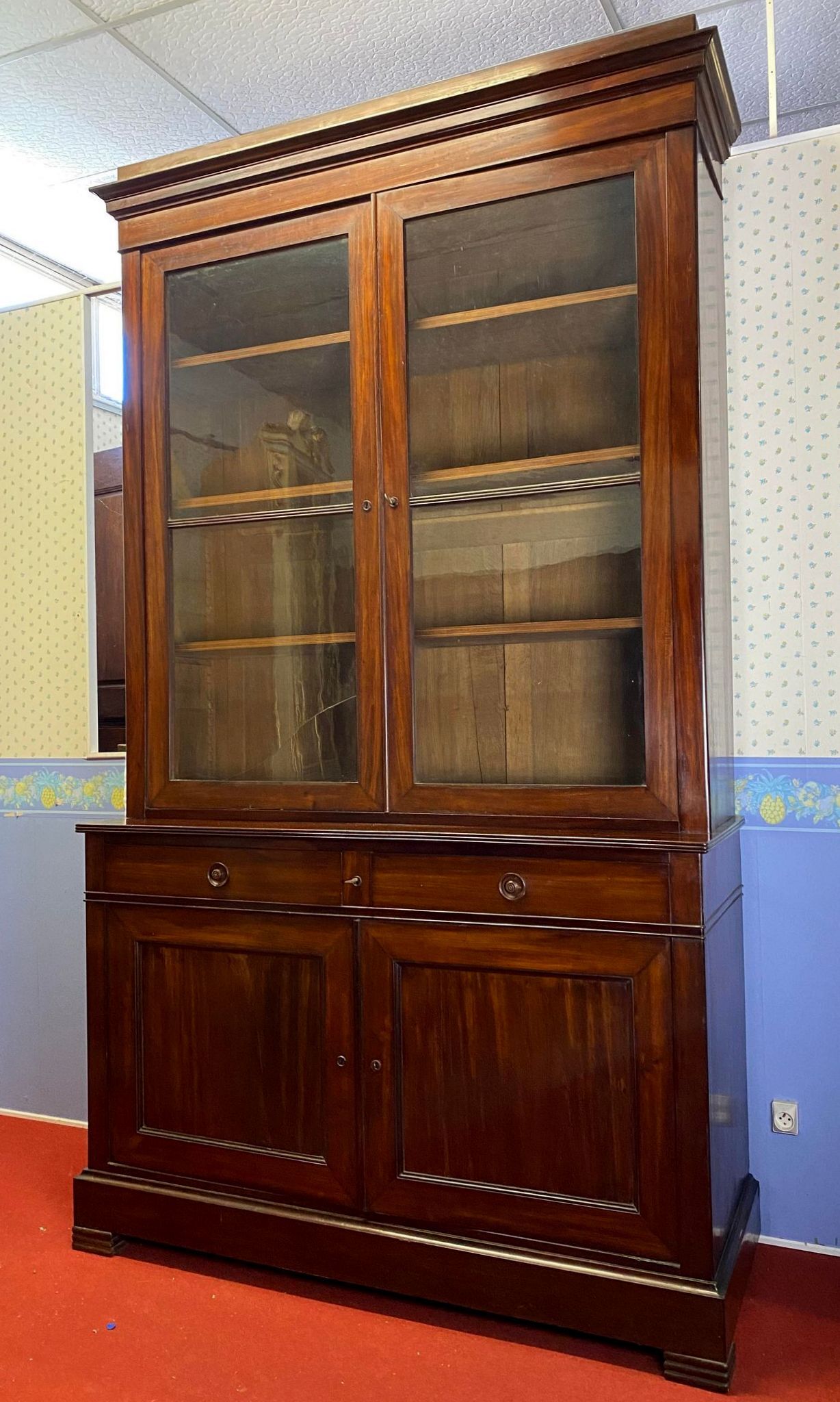 Louis Philippe period library in mahogany around 1830