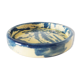 Trinket bowl vintage blue and yellow ceramic
