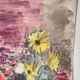 Summer flower bouquet, watercolour on double-sided paper.