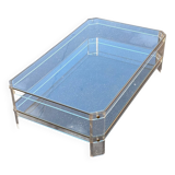 Glass and Plexiglas coffee table 1970