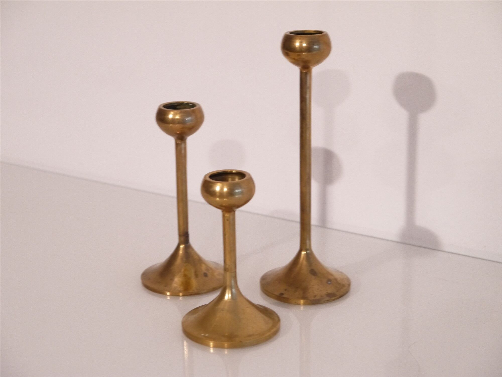 Scandinavian candlesticks trio, 1960s