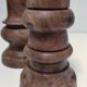 Two vintage turned wood pen and pencil pots