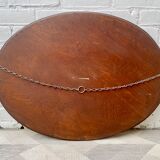 Vintage oval bevelled mirror mahogany frame
