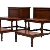 Superb pair Mahogany and Leather library steps England