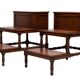 Superb pair Mahogany and Leather library steps England
