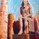Tableau huile Ramsés II  Signé Albert