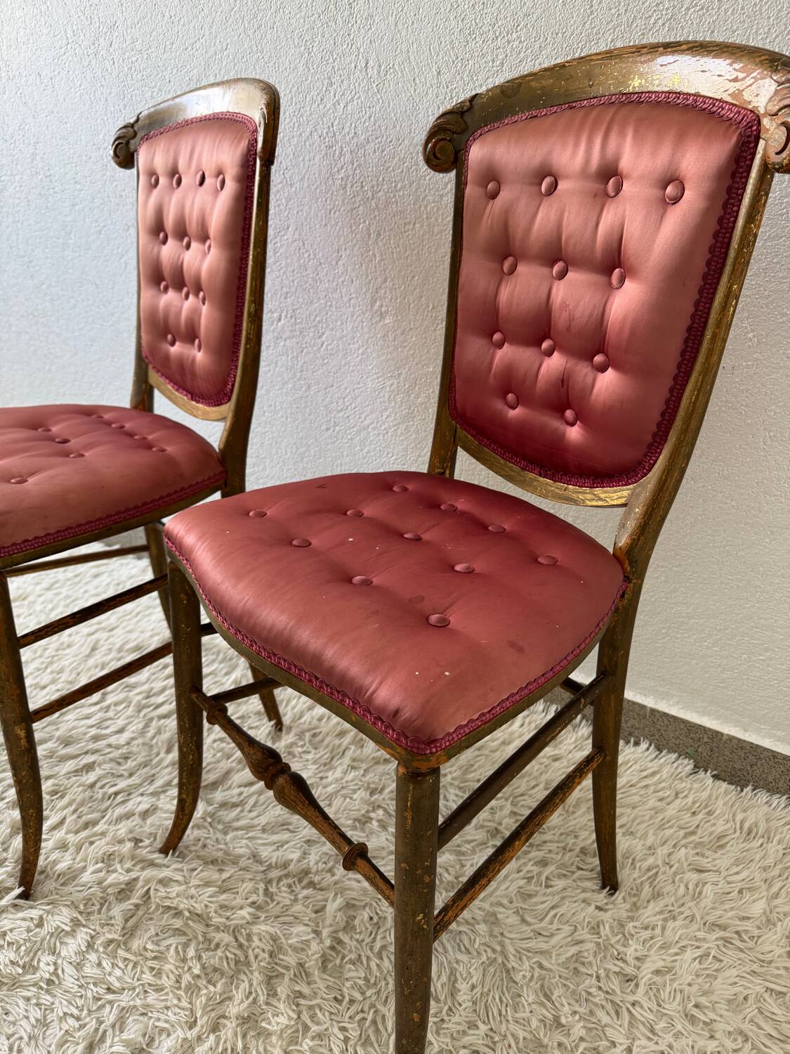 Napoleon 3 Satin Ball Chairs (X2)