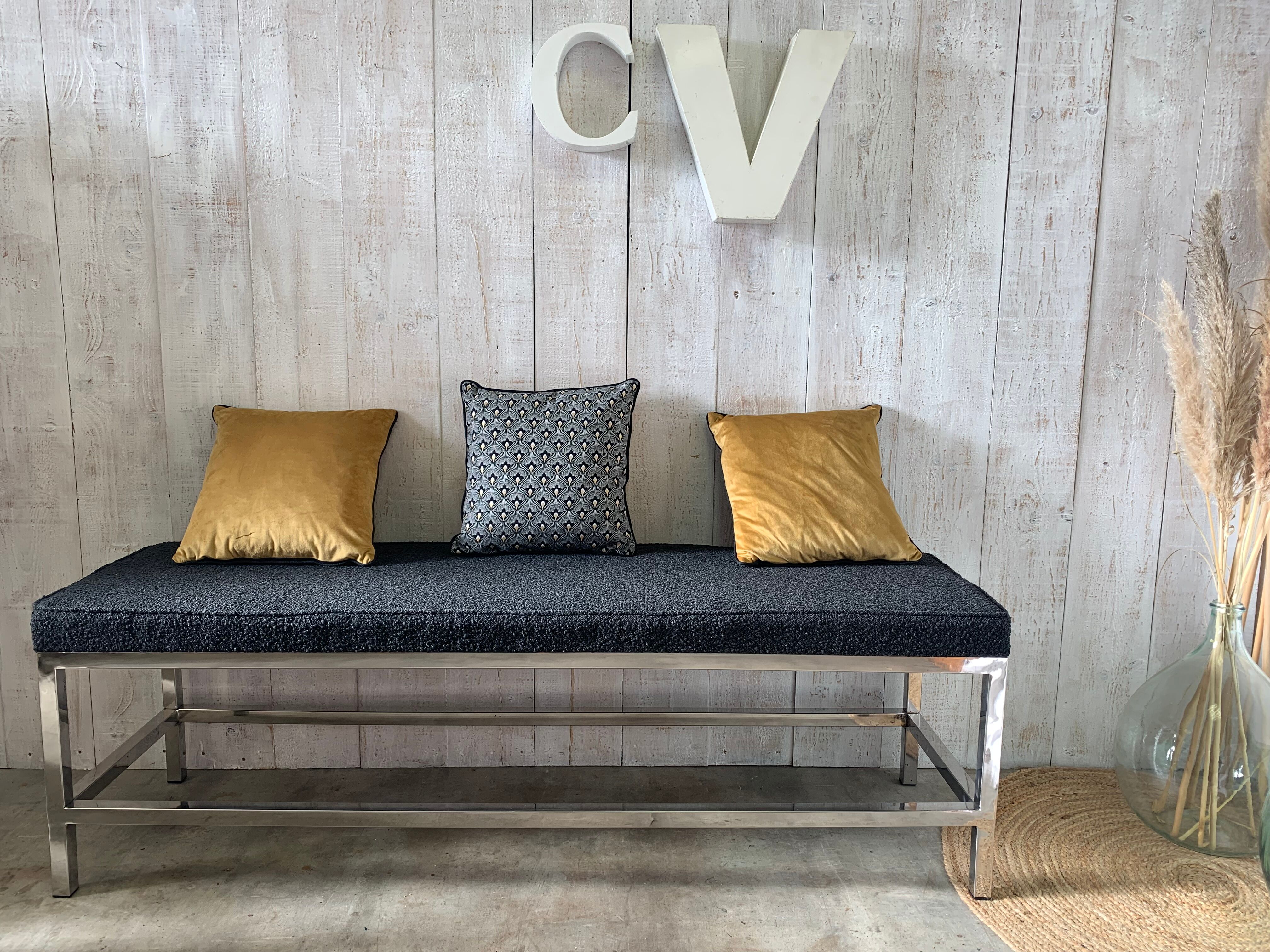Stainless steel bench 70's