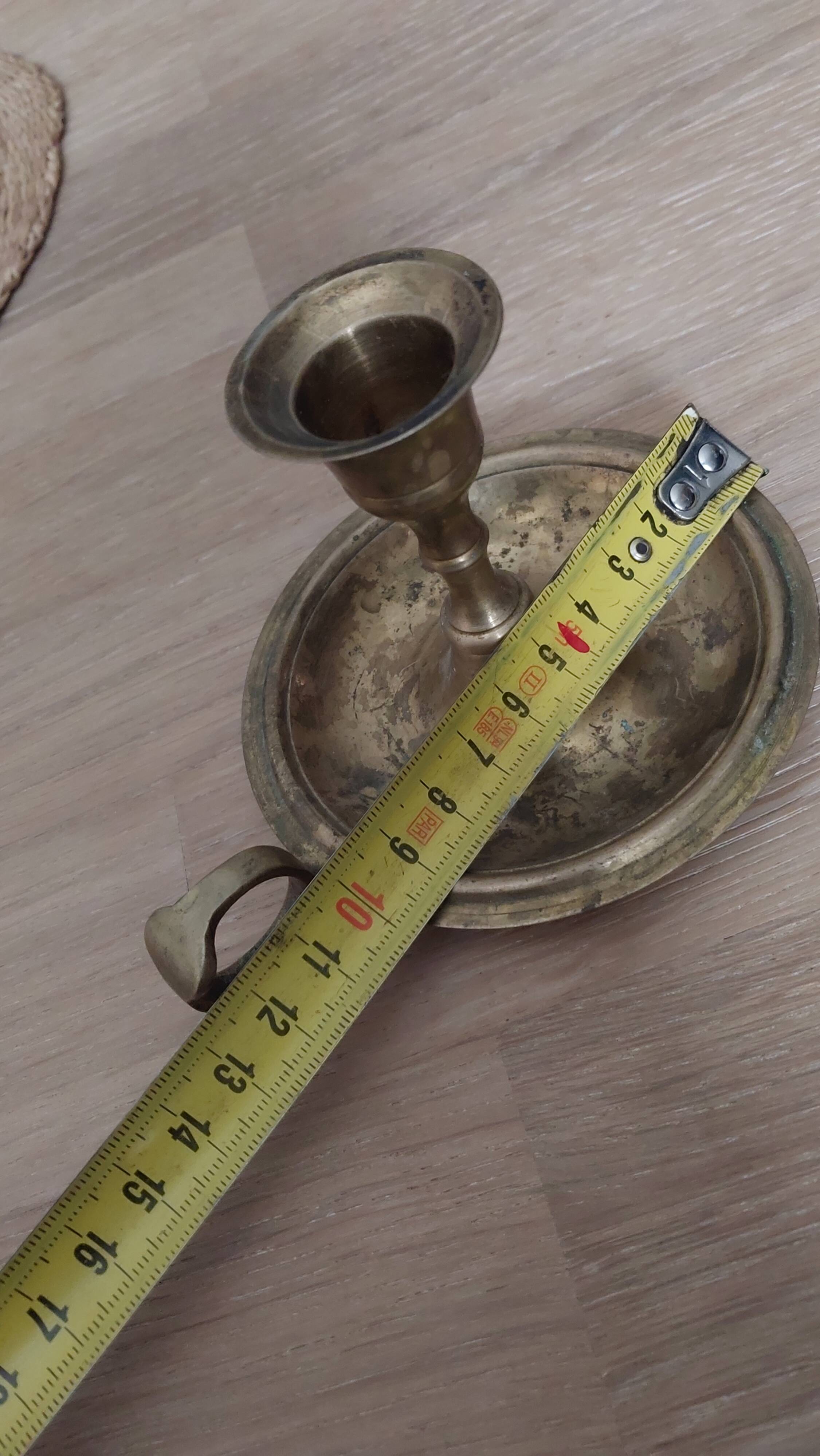 Antique brass candle holder