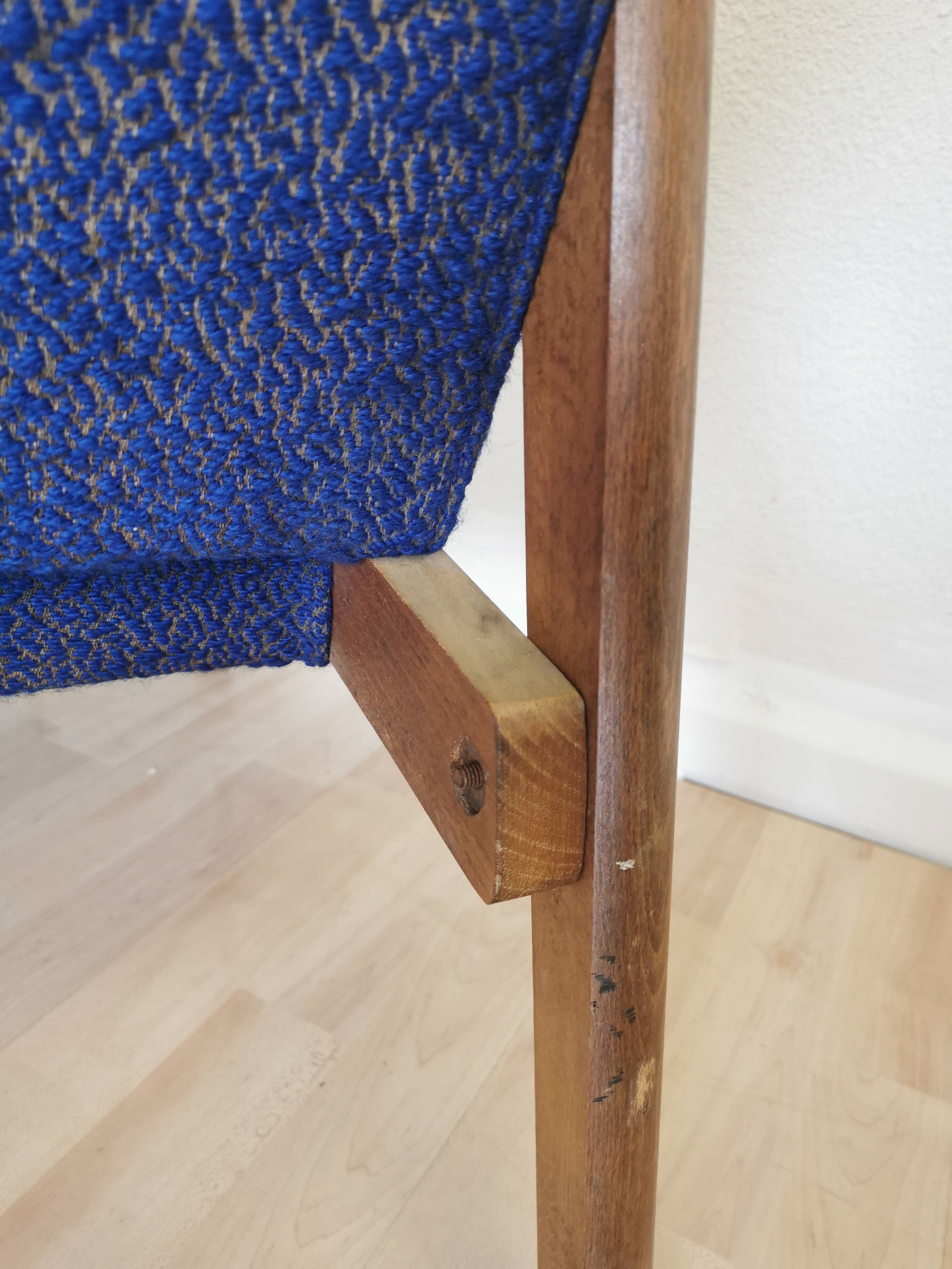 Vintage Royal Blue Armchair: Mid-Century Modern Lounge Chair