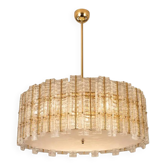 Contemporary Modern Italian “Tropical” Murano Glass Gold Round Chandelier b