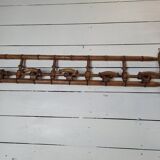 Porte manteau bois bambou 5 patères, 106cms de L
