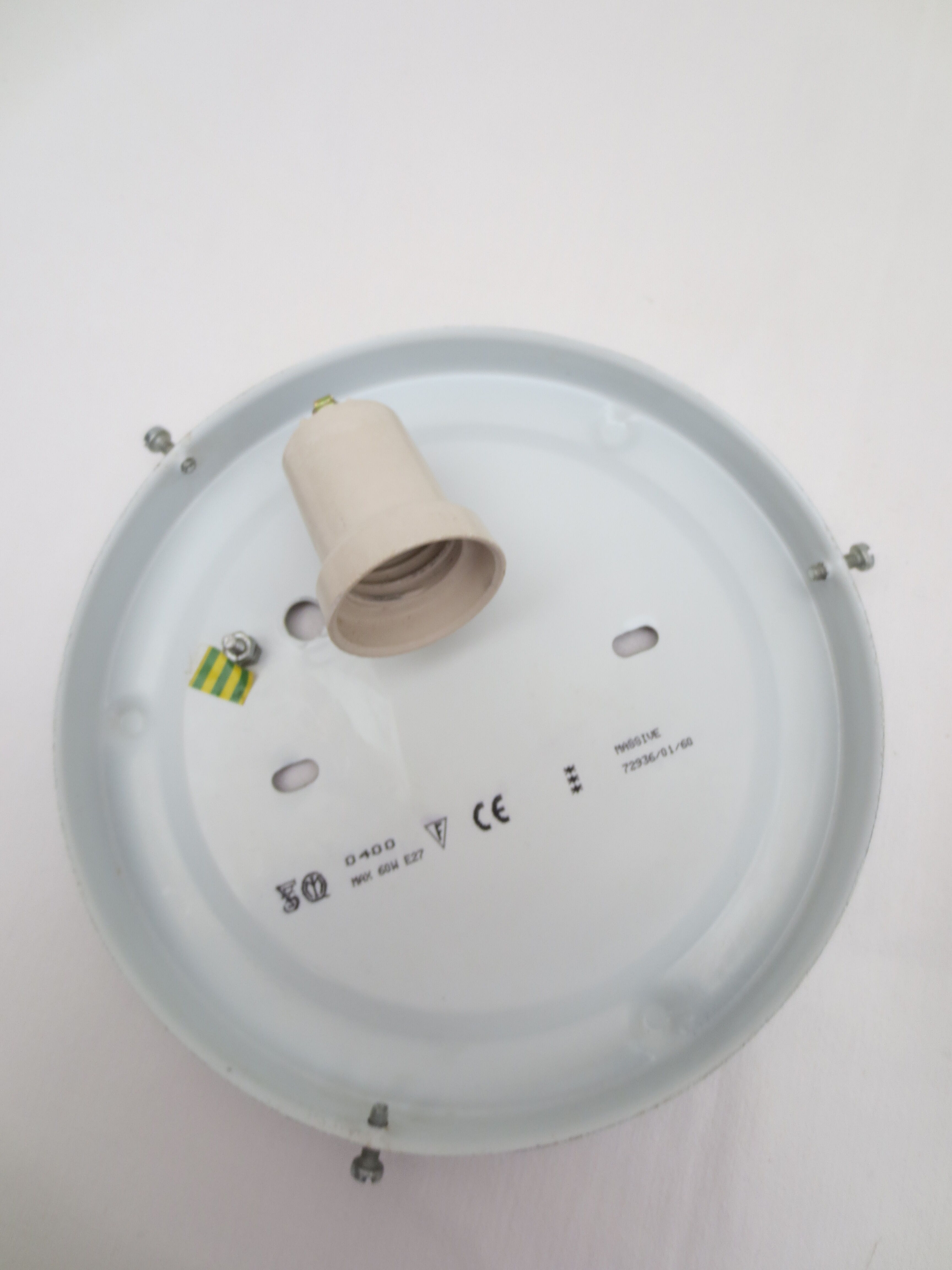 Plafonier ou applique murale en métal et verre taillé