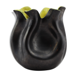 Vase Elchinger ceramic black and yellow