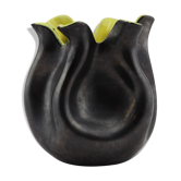 Vase Elchinger ceramic black and yellow