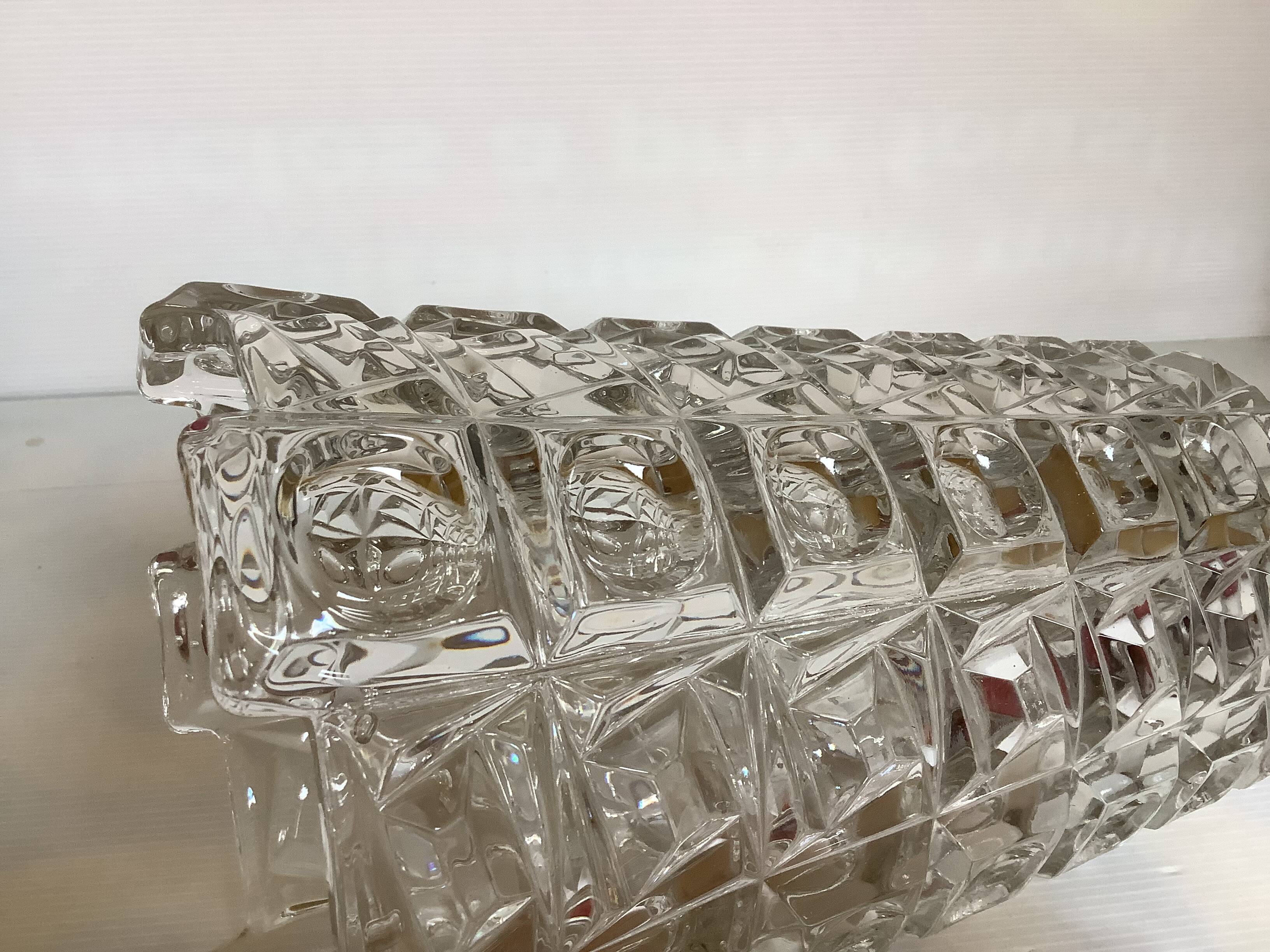 Czechoslovakia Union Crystal Vase, Lens model, 1950s