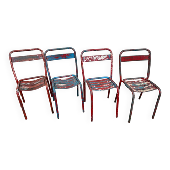 Set de 4 chaises tolix T1