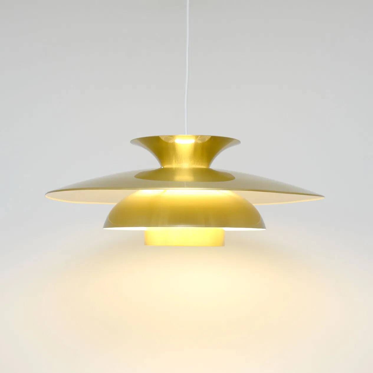 Large gold lamp, Denmark 1970s