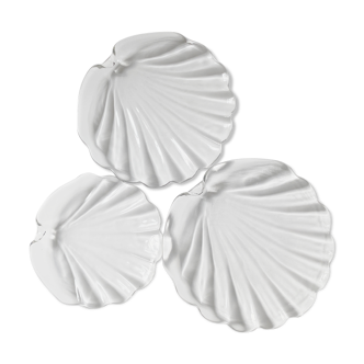 Set 3 glass shells trinket bowl