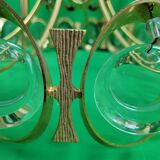 Chandelier in gilded metal and glass from