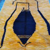 Mustard and black Berber rug 250/150 cm