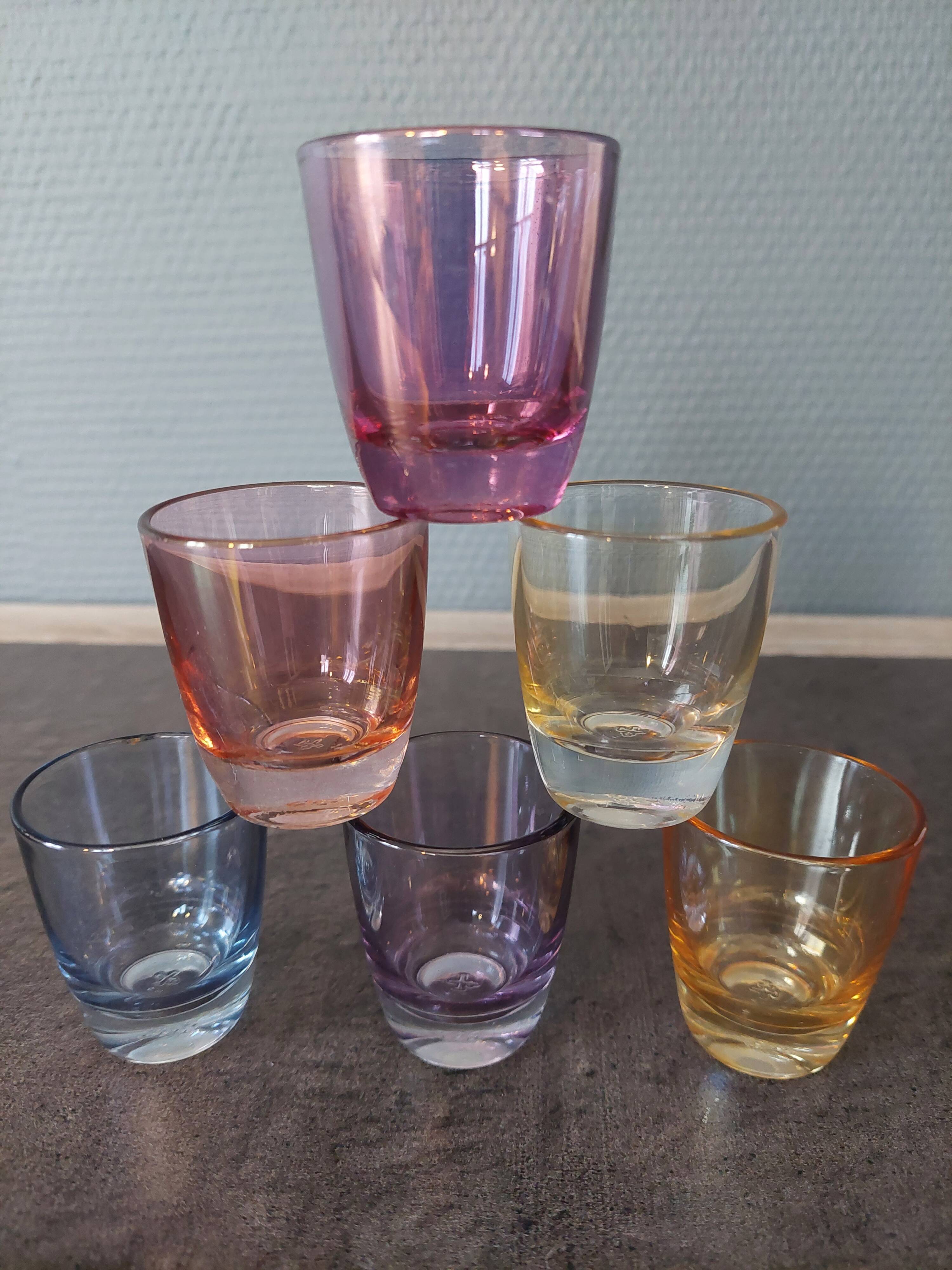 6 verres à shot liqueur digestif de couleur