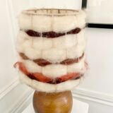Lamp in stoneware lampshade vintage wool
