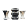 Vase et duo de bougeoirs en marbre - mi XXème