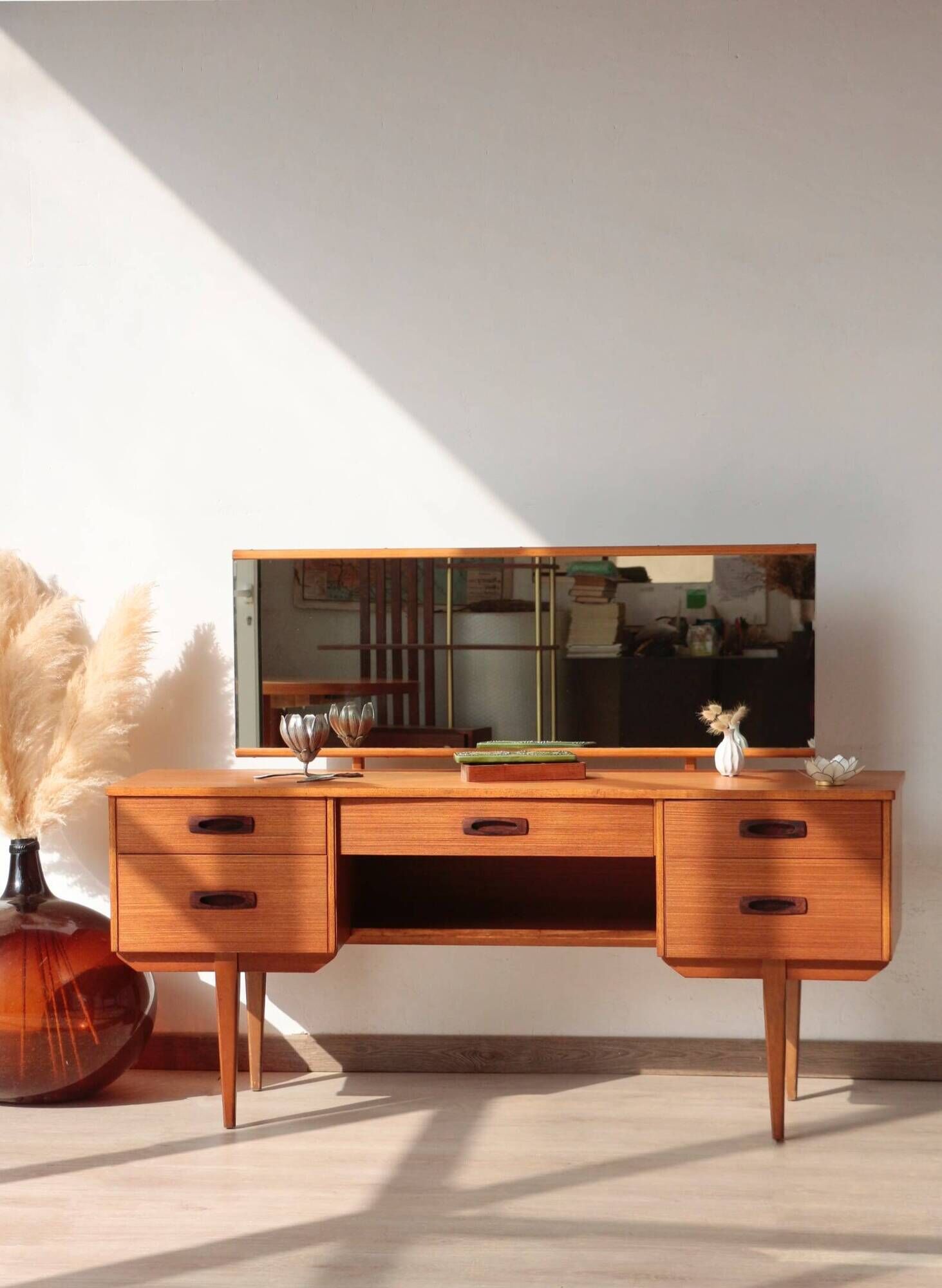 Vintage English Teak Dressing Table – Limelight Furniture – 1960s