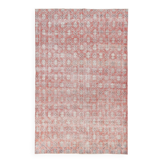 Tapis vintage rouge pâle classique, 215x335cm