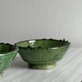 Two Moroccan handmade ceramic bowls